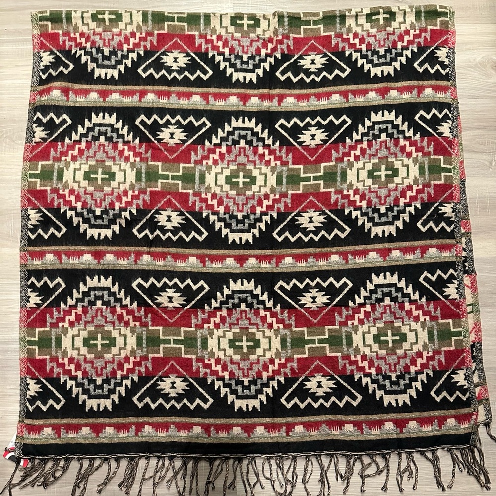 NWT.  Sacred Threads Red and Brown Lap Blanket. Geometric.  CL/GR09.  244